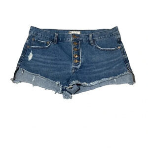 💙 FREE PEOPLE Loving Good Vibrations Raw Hem Shorts‎ Sz 28 💙